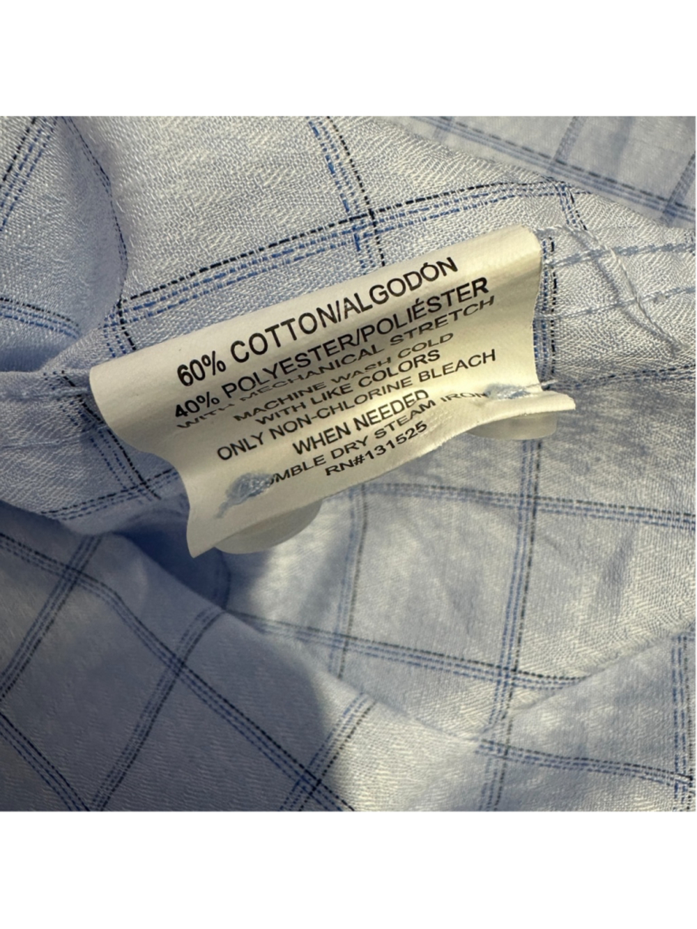 Daniel Hechter Paris Dress Shirt Blue Check Modern Fit Men's / S 14-14.5 - Picture 10 of 12